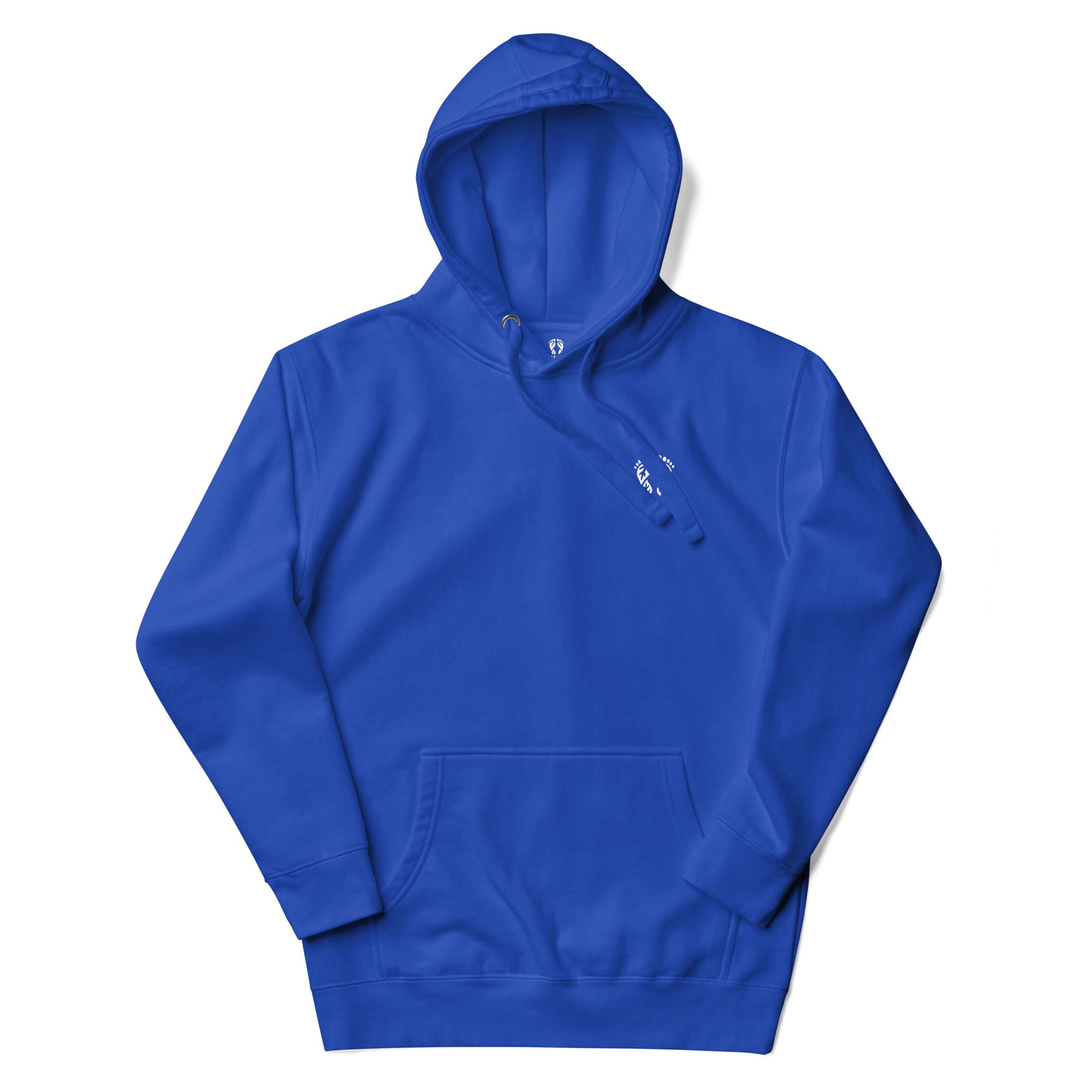 'Natura's Footprints' Team Royal Nature Hoodie: Your bold Nature Clothing choice for spirited outdoor exploration.
