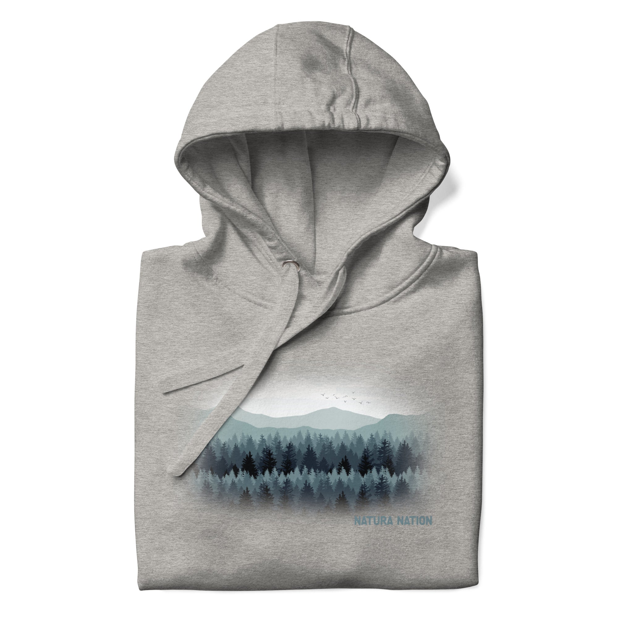 Stylish Carbon Grey Tree hoodie, embodying quiet strength in Trees Clothing for everyday wear.