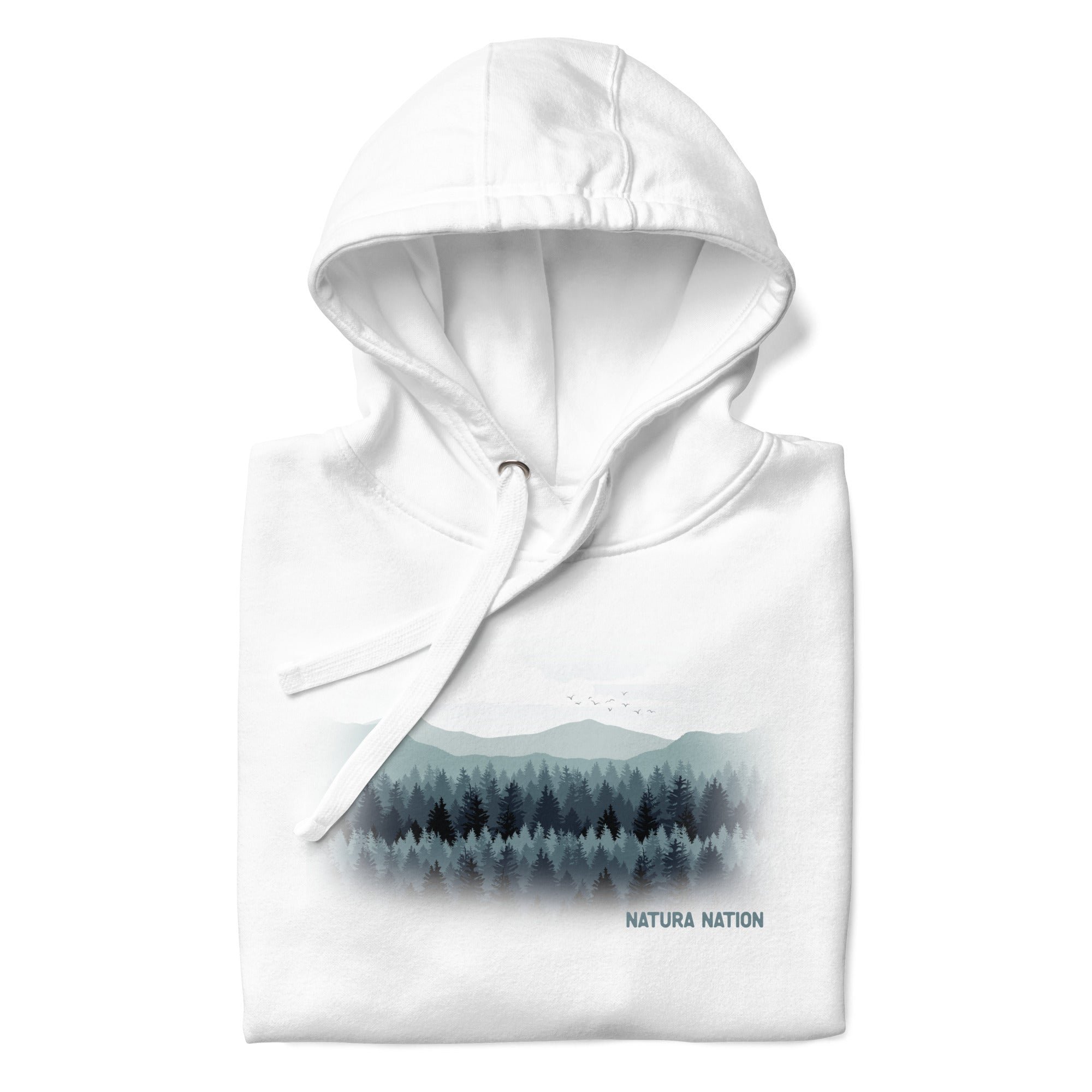 Cozy White Tree hoodie, your perfect Trees Clothing for embracing alpine serenity.