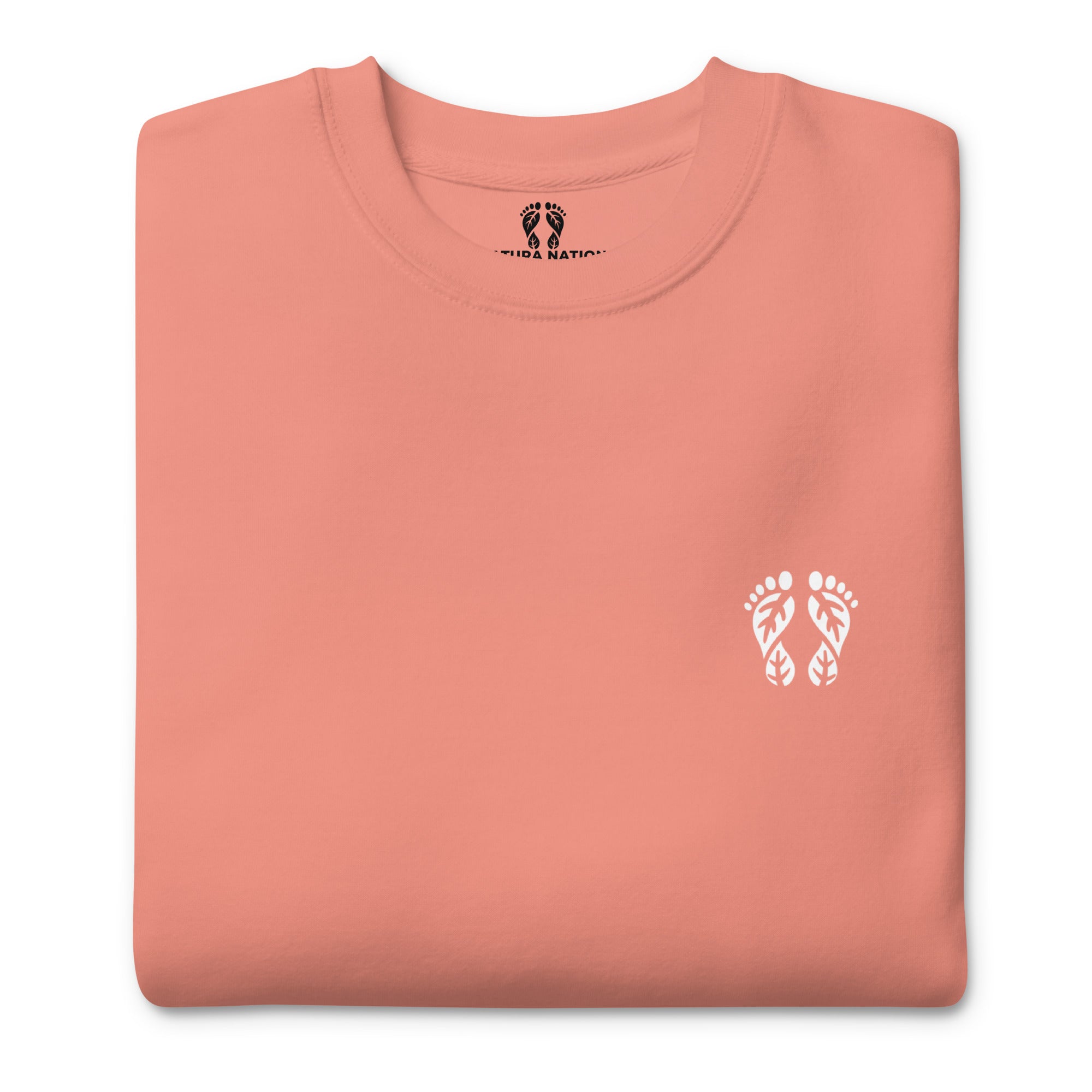 Breezy Dusty Rose Nature Sweatshirt, featuring 'Natura's Footprints.' Ideal Nature Clothing for refreshing style.