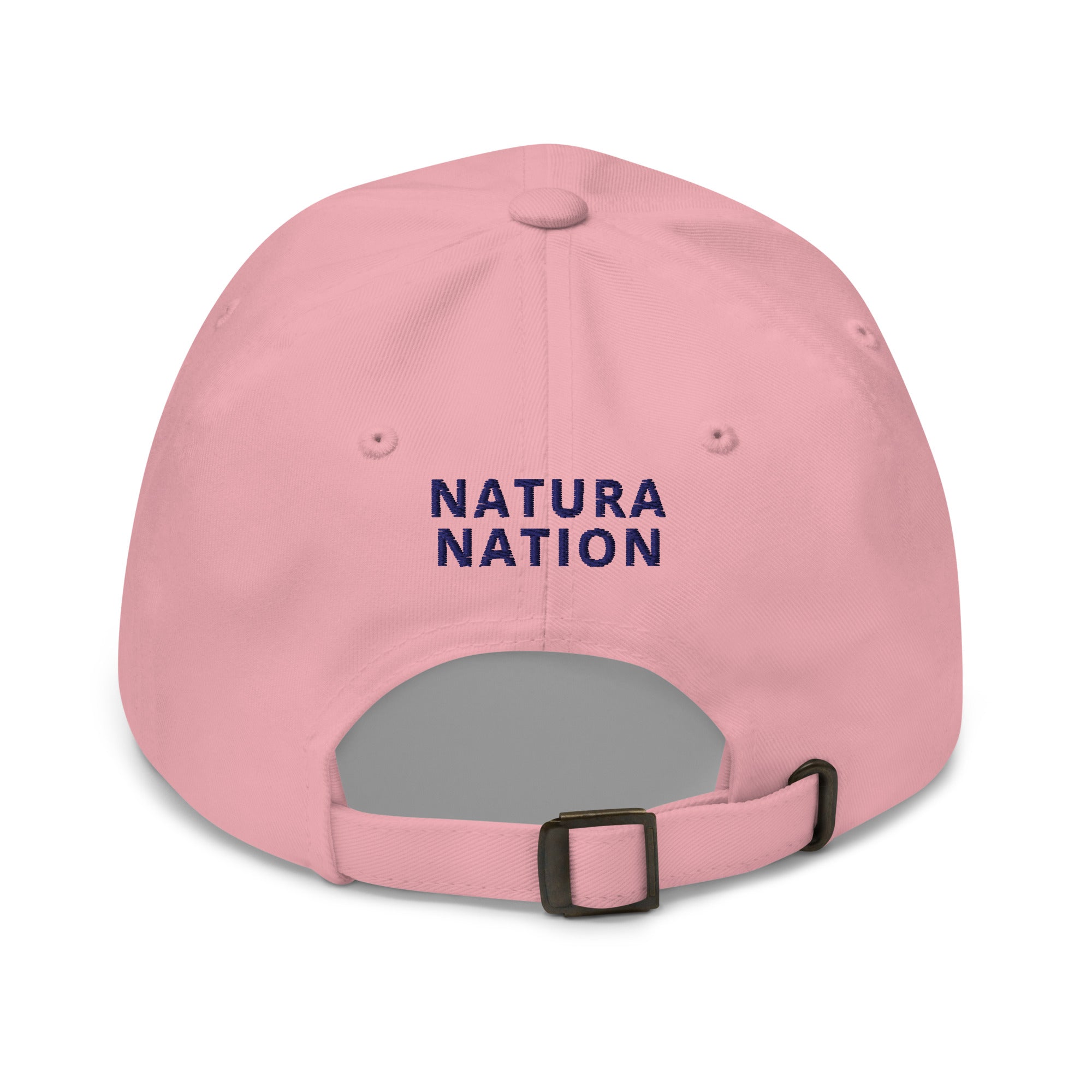 'Natura's Footprints' Pink Nature Hat: Your charming Nature Dad Hat for unique, nature-inspired style. Find it in our collection of vibrant Nature Hats.