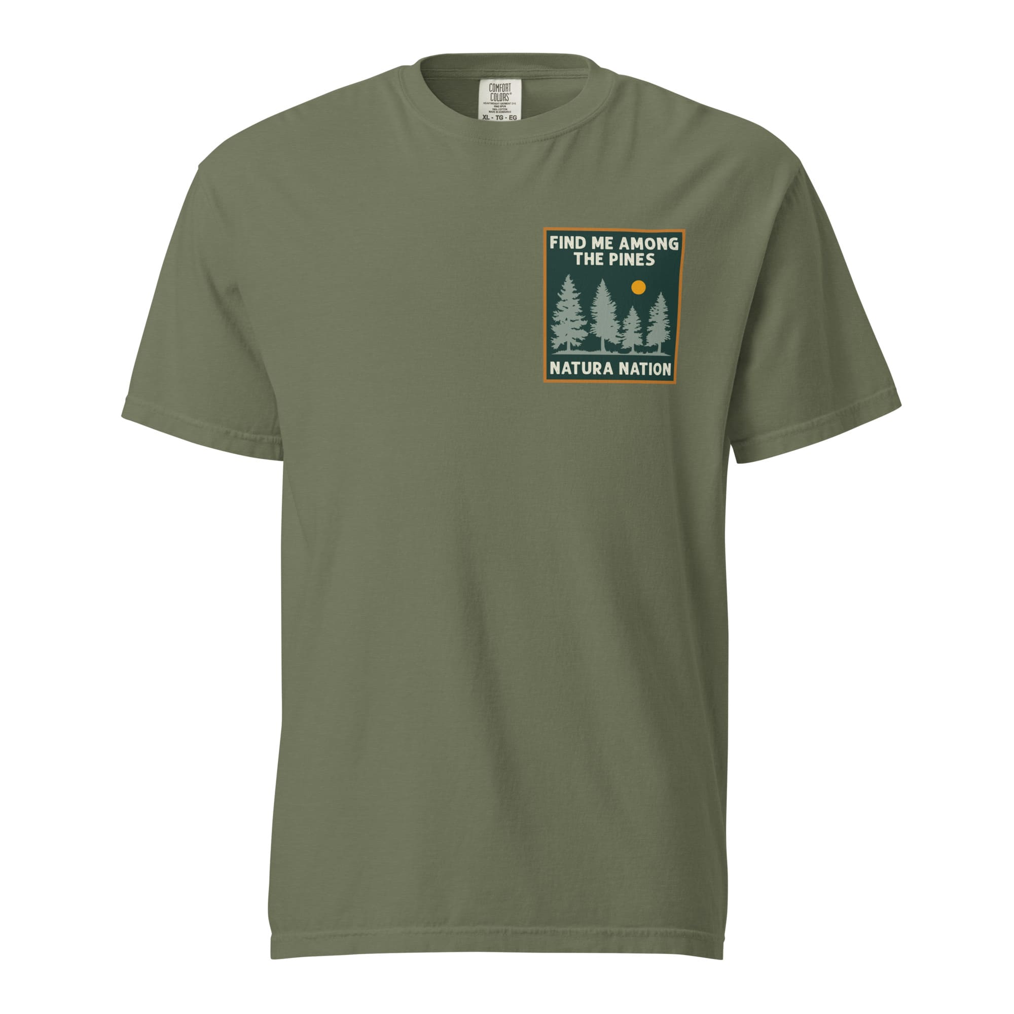 Moss Find Me Among The Pines Tree Shirt, a comfortable Tree T-shirt from our earthy Nature Clothing collection.