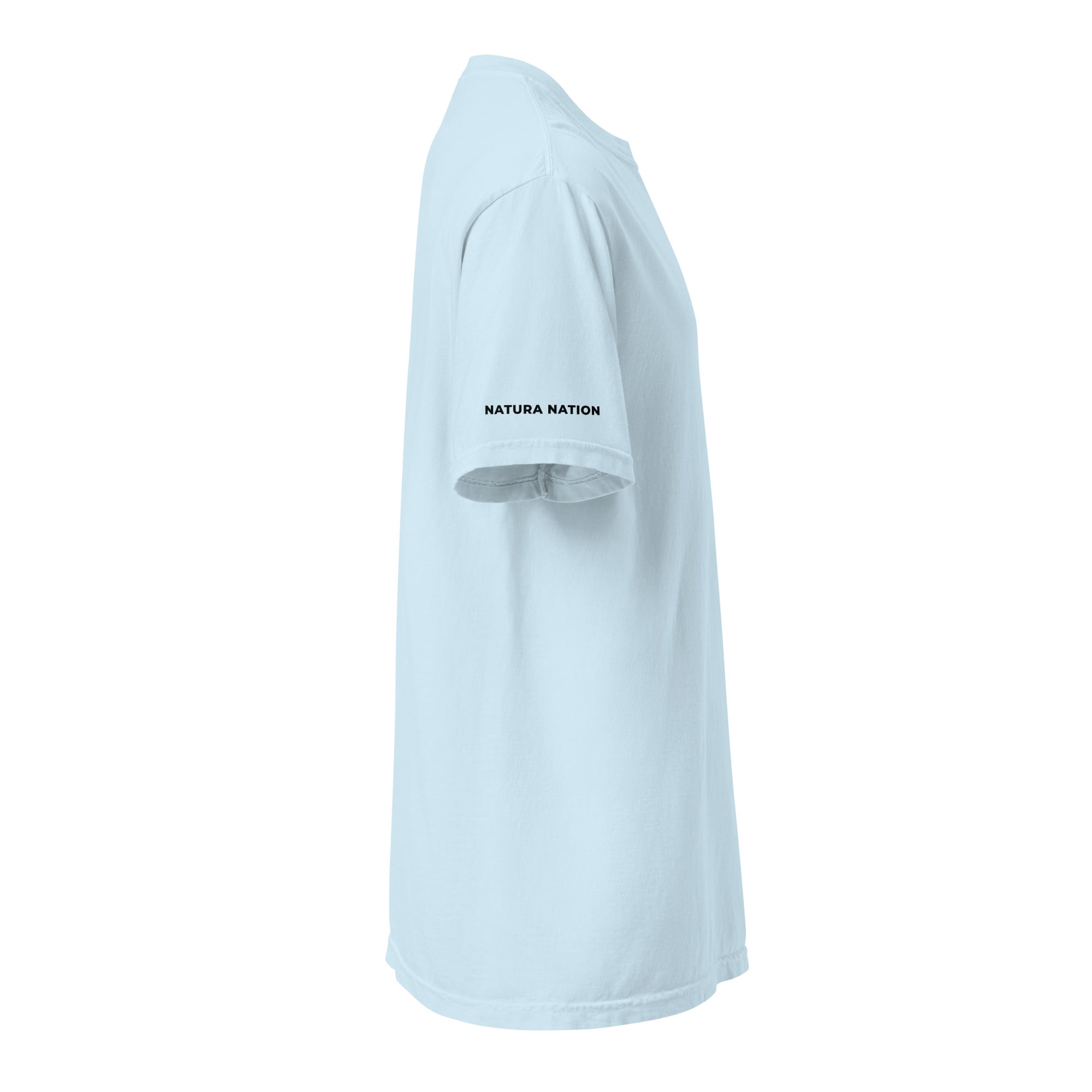 'Natura's Footprints' Chambray Nature T-Shirt: Your soft nature clothing choice for casual outdoor comfort.