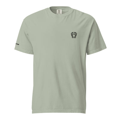 Bay Nature T-shirt featuring the 'Natura's Footprints' design. A deep blue nature clothing piece for calm, expansive views.