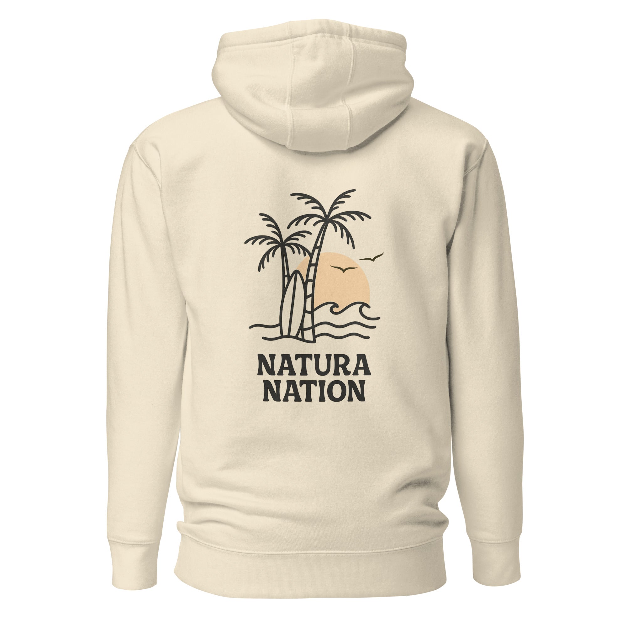 Bone Ocean Hoodie, subtly displaying the 'Tropical Dreams' design. A comfortable Nature Hoodie, it's soft Ocean Clothing for relaxed beach days.