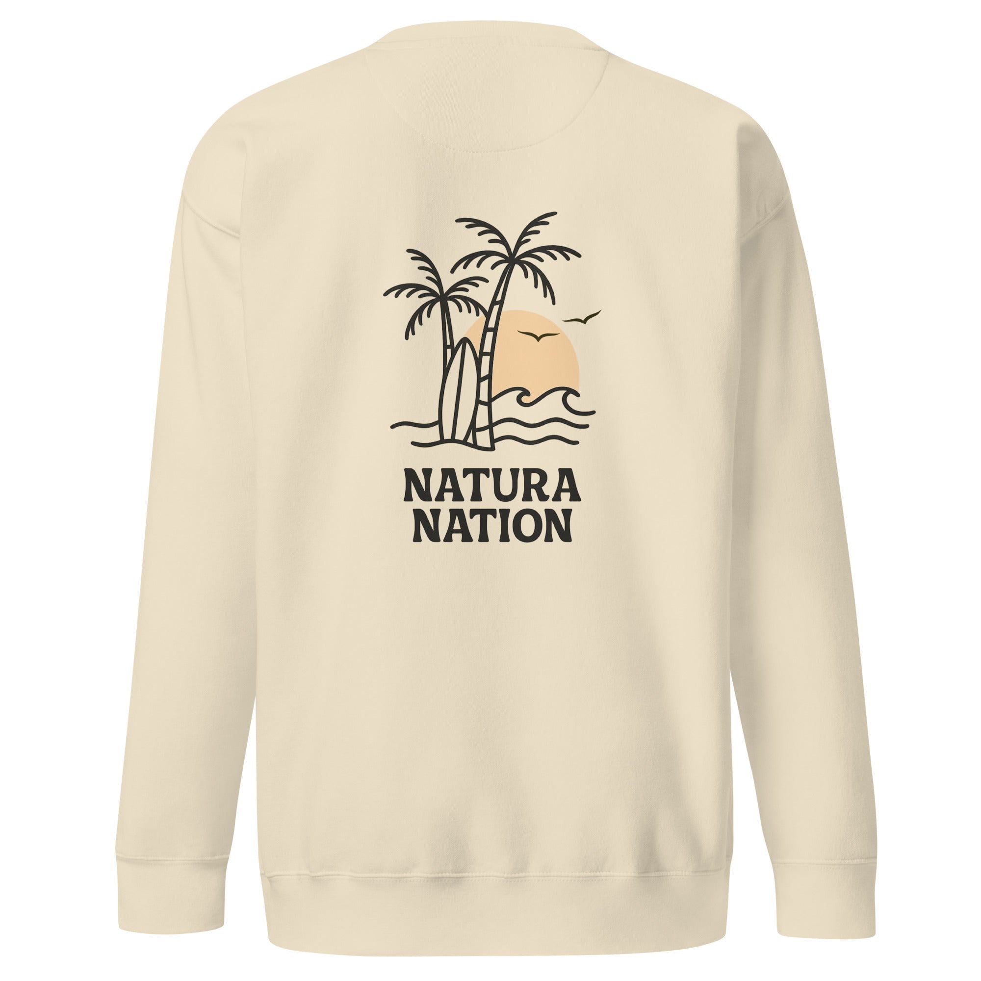 'Tropical Dreams' Bone Nature Sweatshirt: Your soft Nature Clothing choice for peaceful beach strolls.