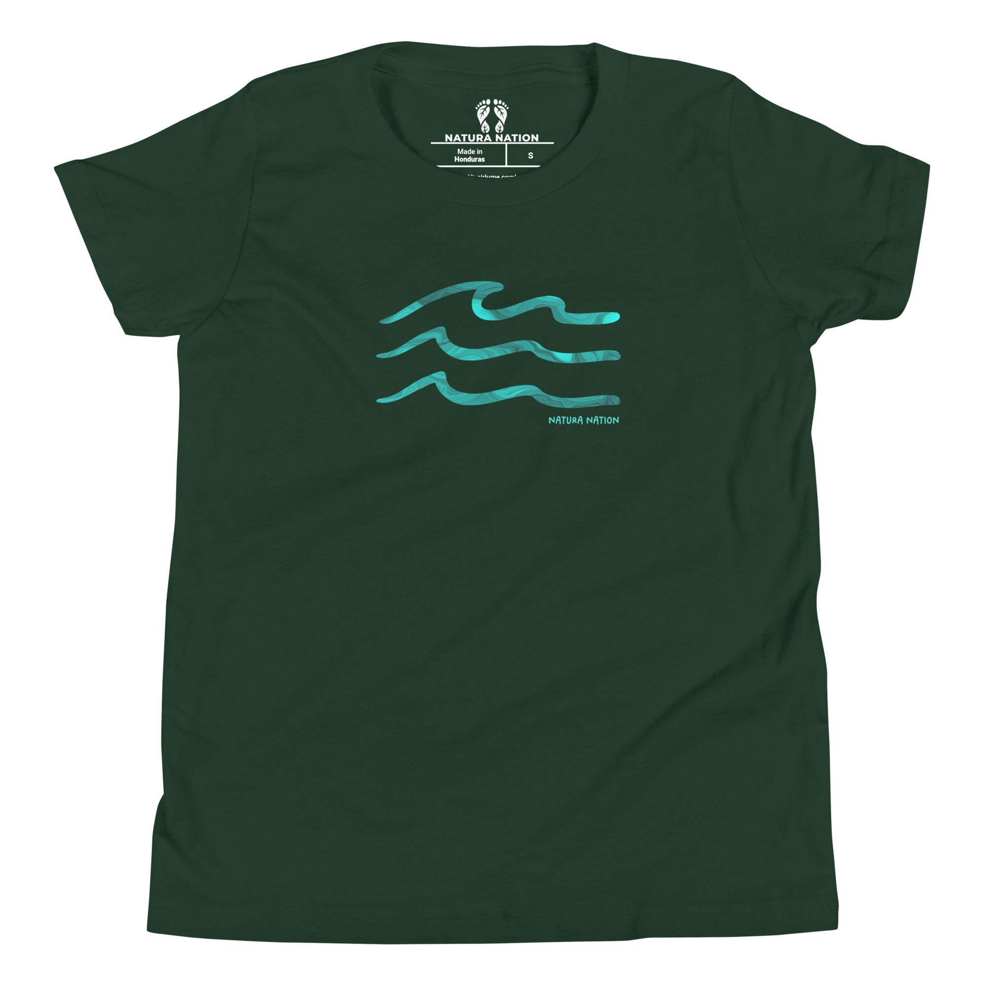 Youth graphic tee featuring rolling sea waves.