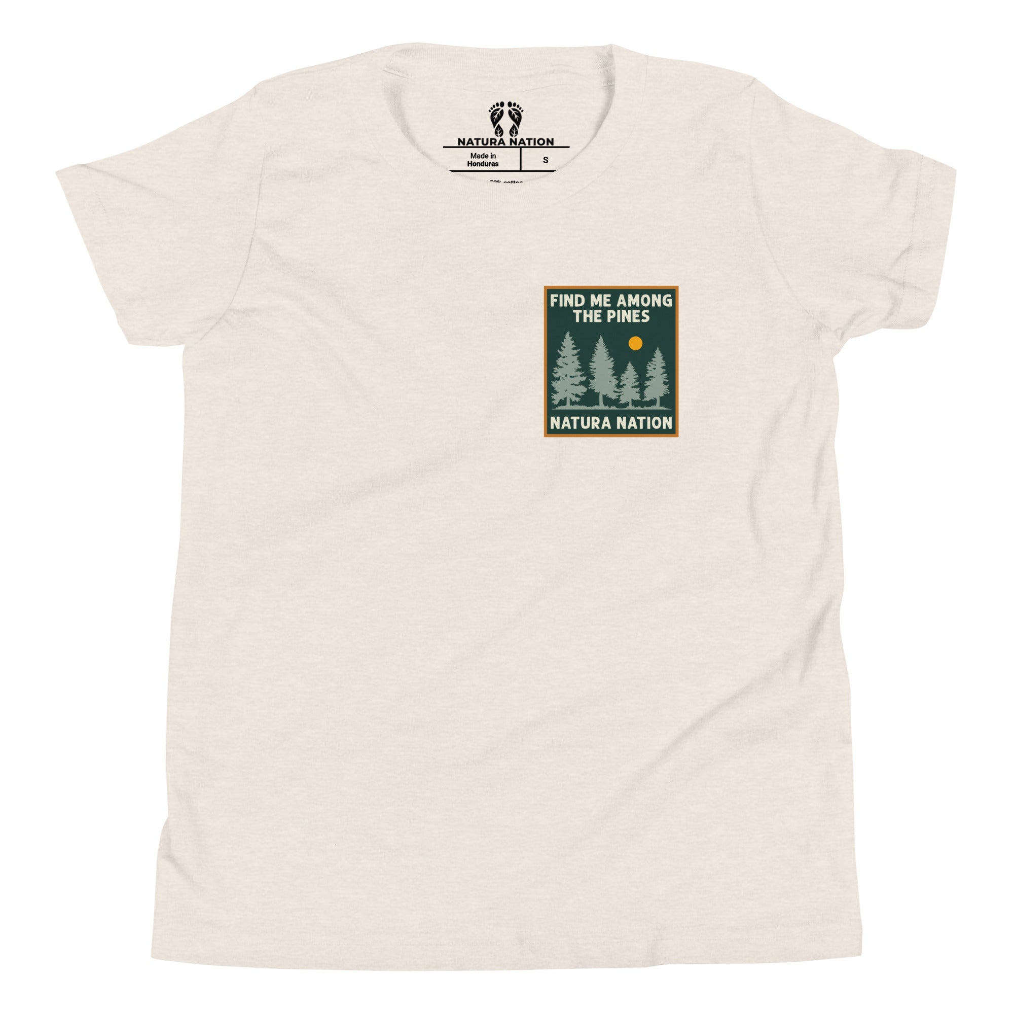 Shirt for teenage guys with a pine forest graphic.