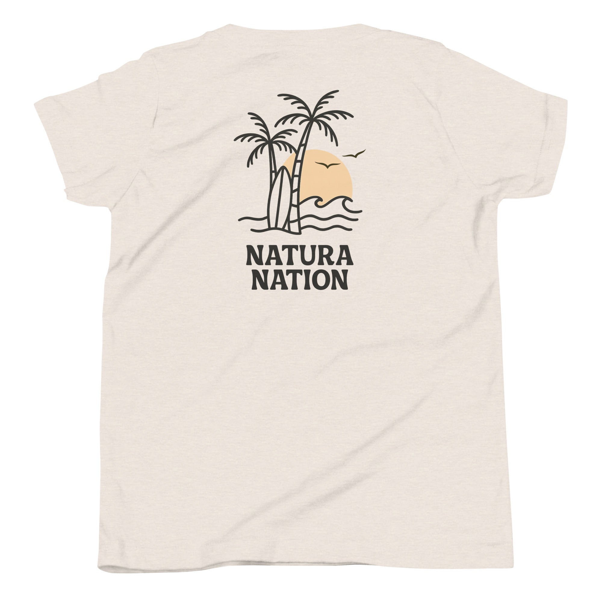 Teen tropical tee with a beach design.