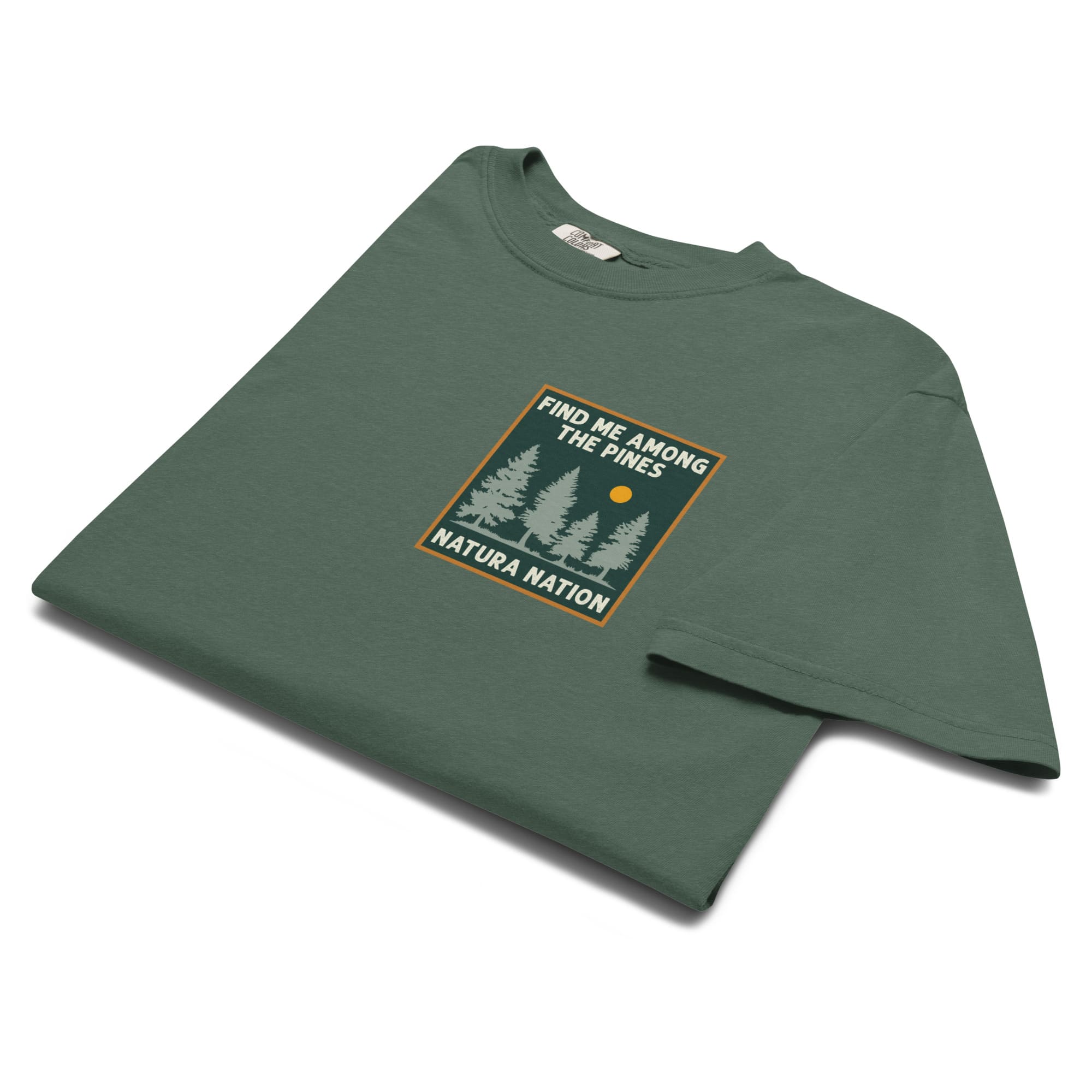 Heavyweight Blue Spruce Tree Shirt, embodying "Find Me Among The Pines" part of the Trees Clothing collection for trees and forest lovers.