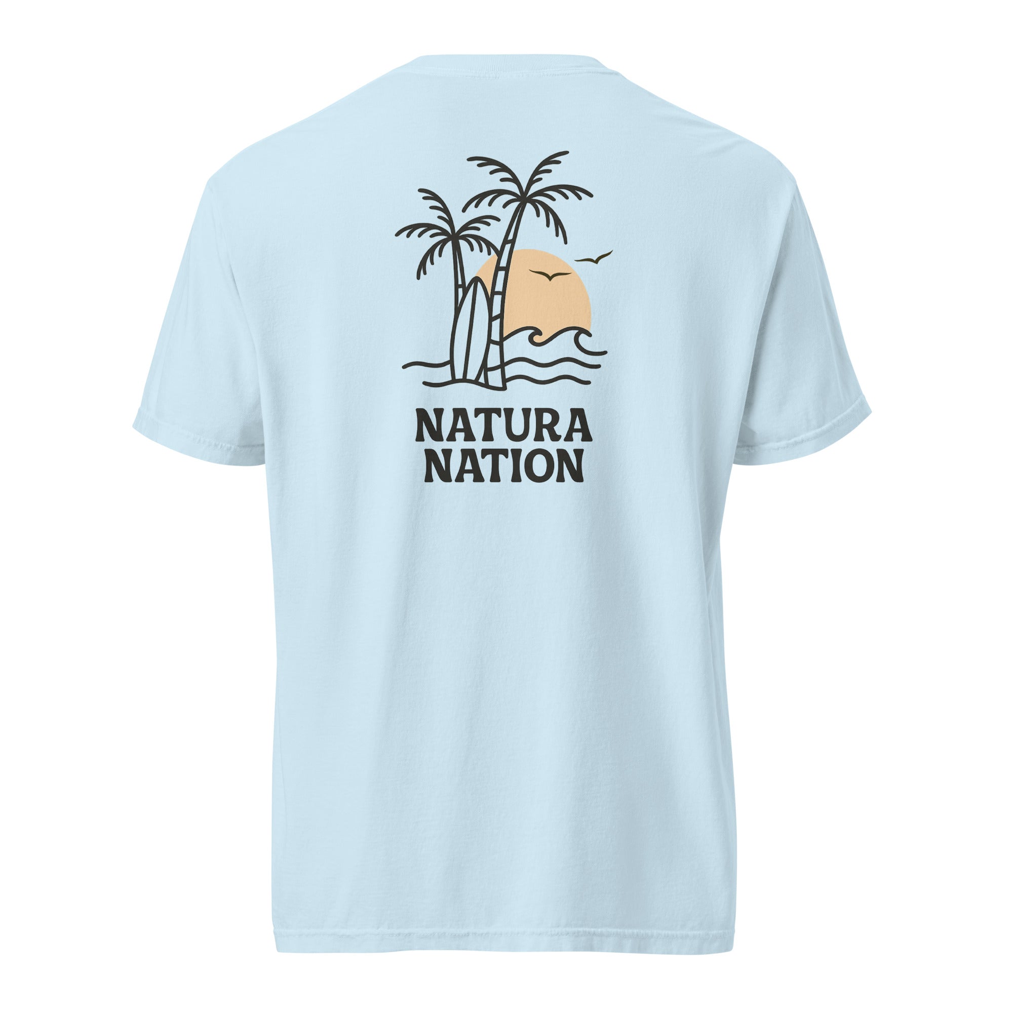 Chambray Ocean T-Shirt featuring the 'Tropical Dreams' design. A light Ocean Clothing piece for breezy days.