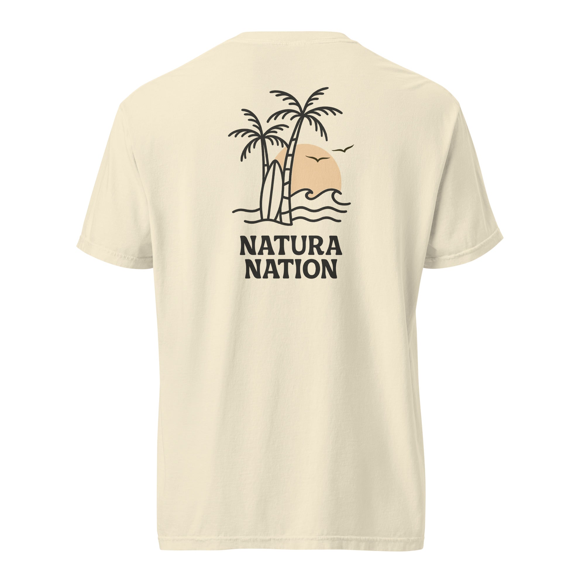 Ivory Ocean T-Shirt with the 'Tropical Dreams' design. A subtle Ocean Clothing piece for natural, relaxed wear.