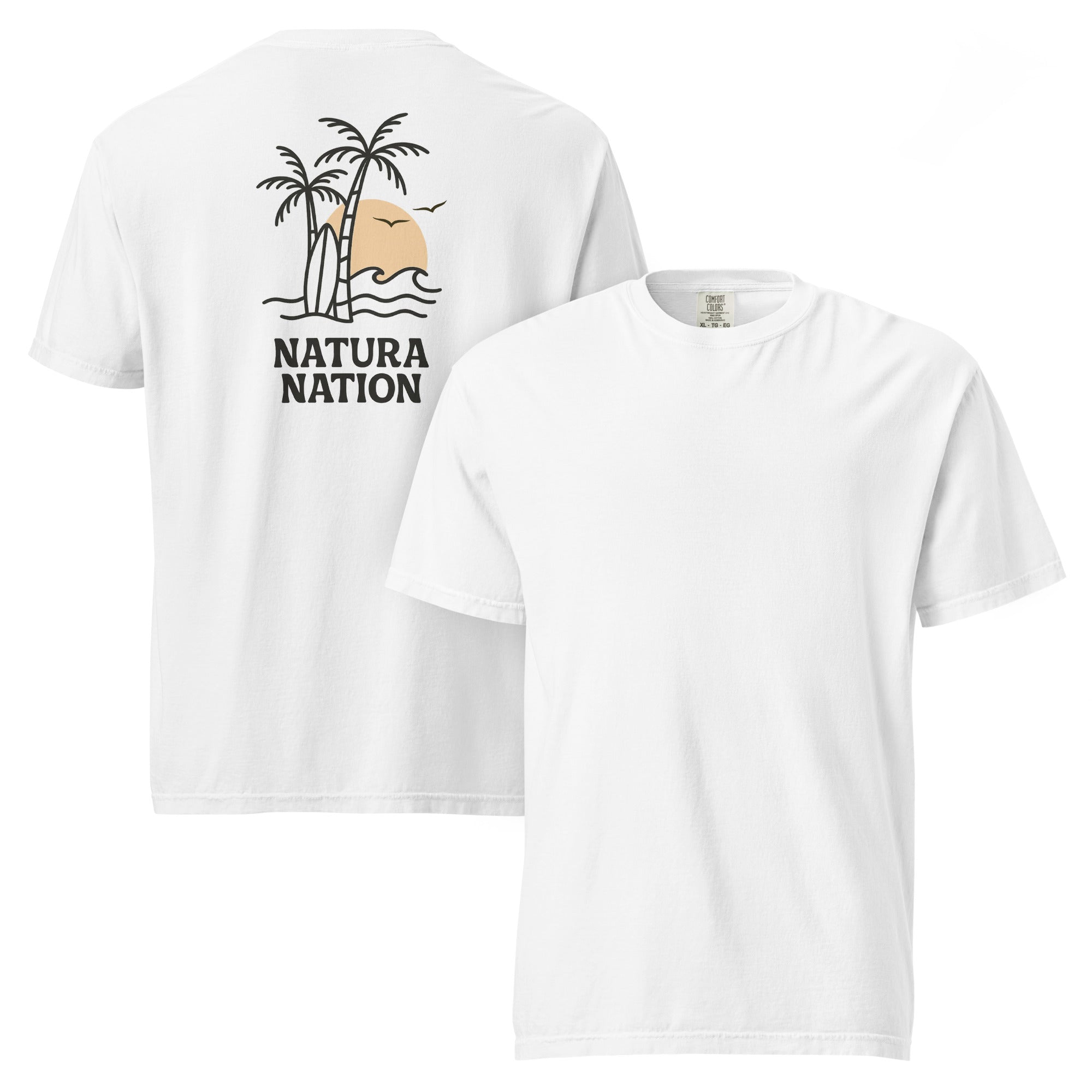 'Tropical Dreams' White Nature Shirt: Your clean Nature T-Shirt choice for bright, open beaches.