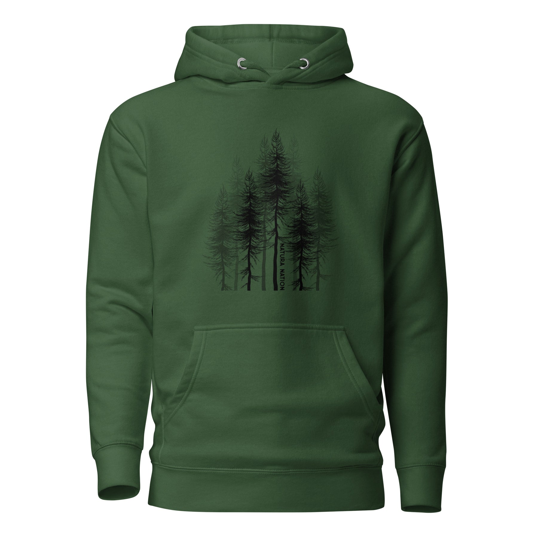 Whispering Forest Pines Hoodie - Forest Green
