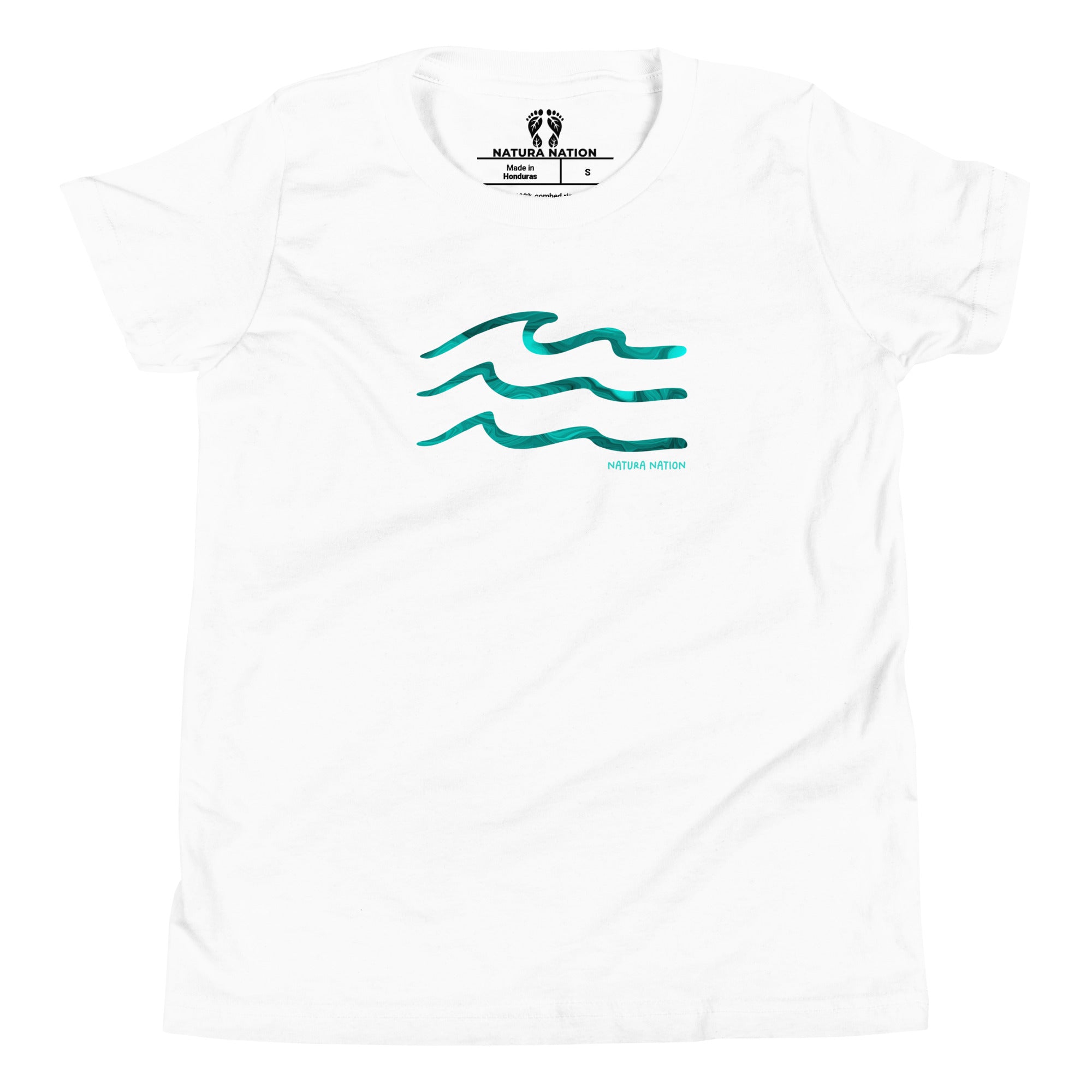 Kids wave tee with a beach design.