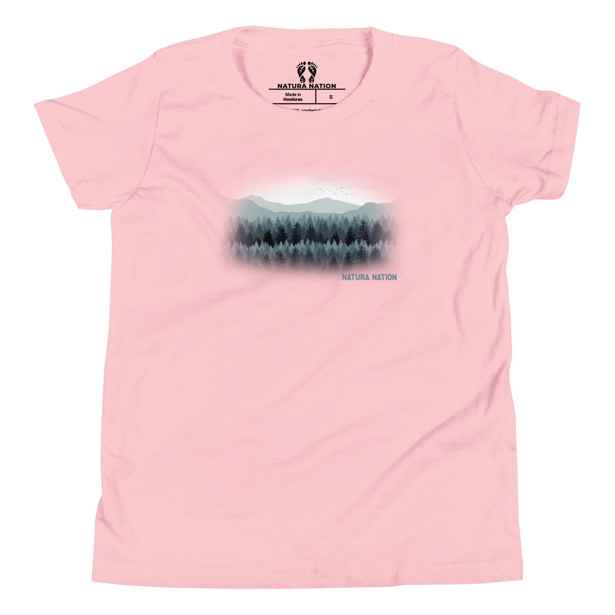 Kids mountain and forest t-shirt for outdoor lovers.