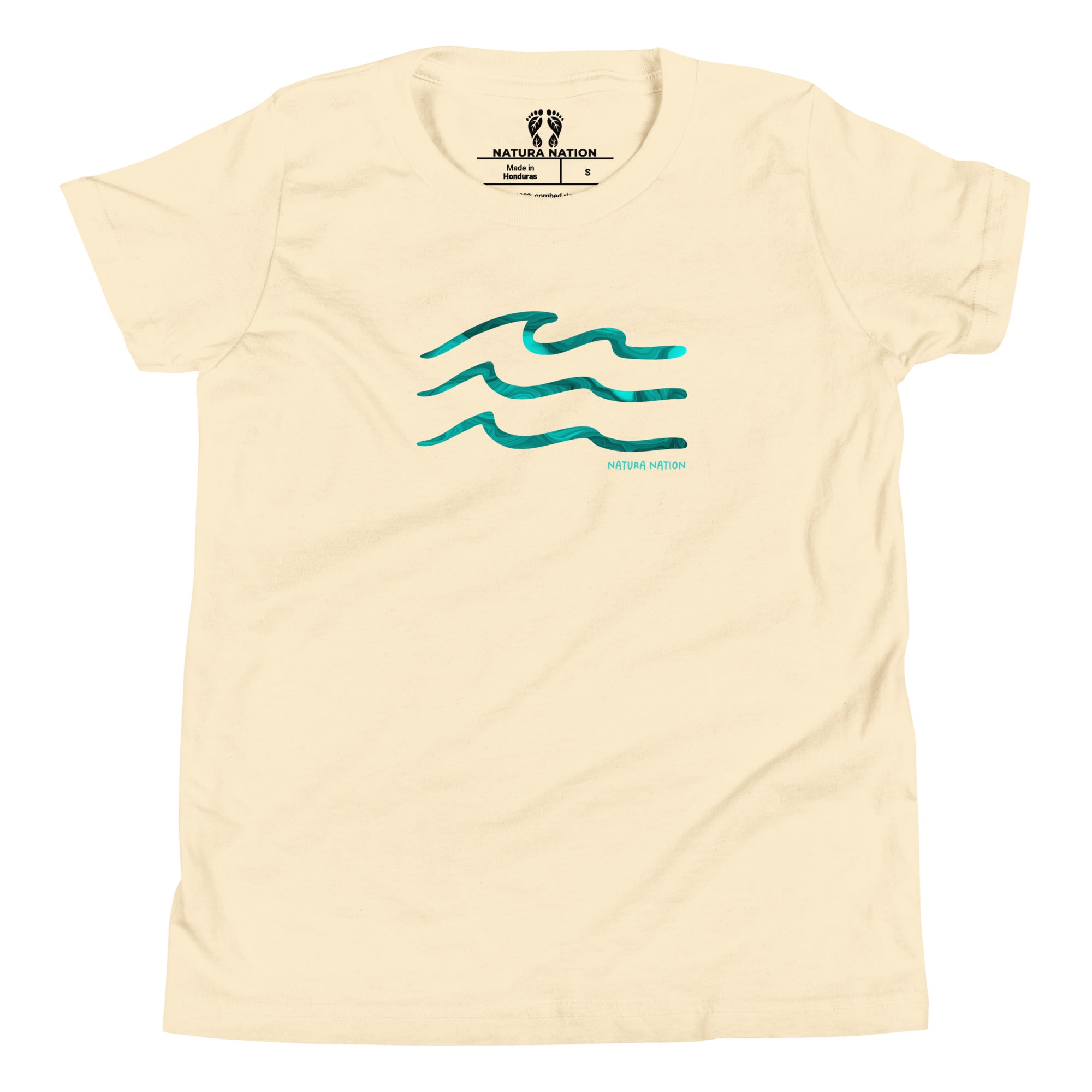 Youth nature t-shirt with ocean waves.
